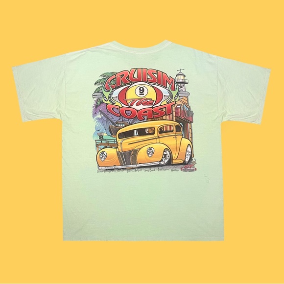 Vintage early 00’s crusin the coast cartoon hot rod tshirt 🏝🚗 - Picture 1 of 4